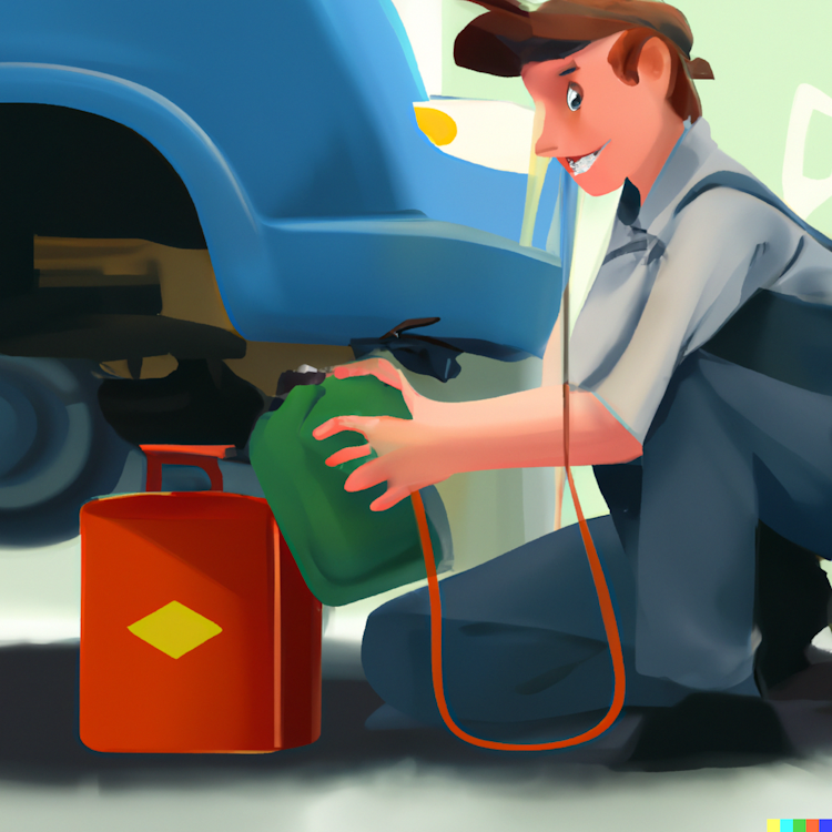a mechanic chaning the oil of a car