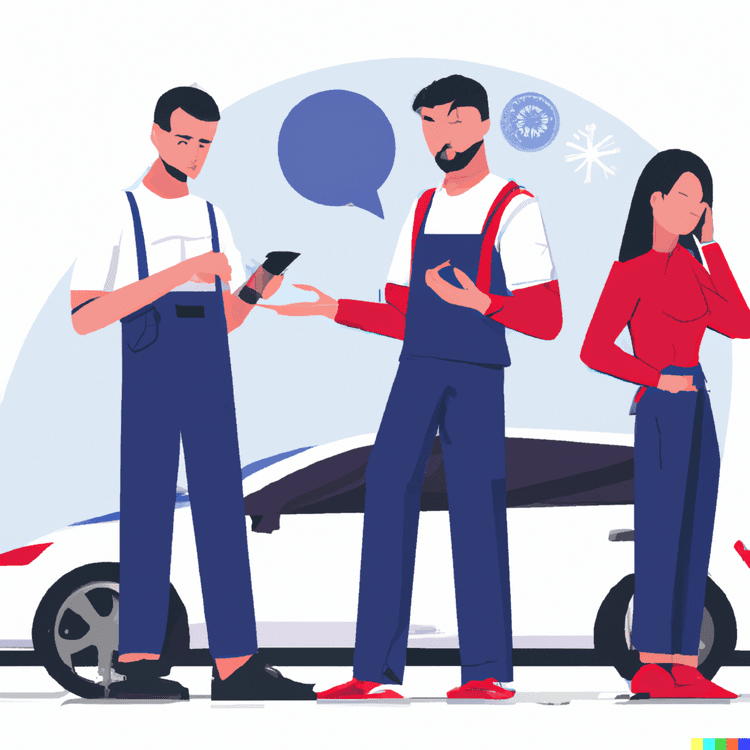 person on phone booking a mobile mechanic
